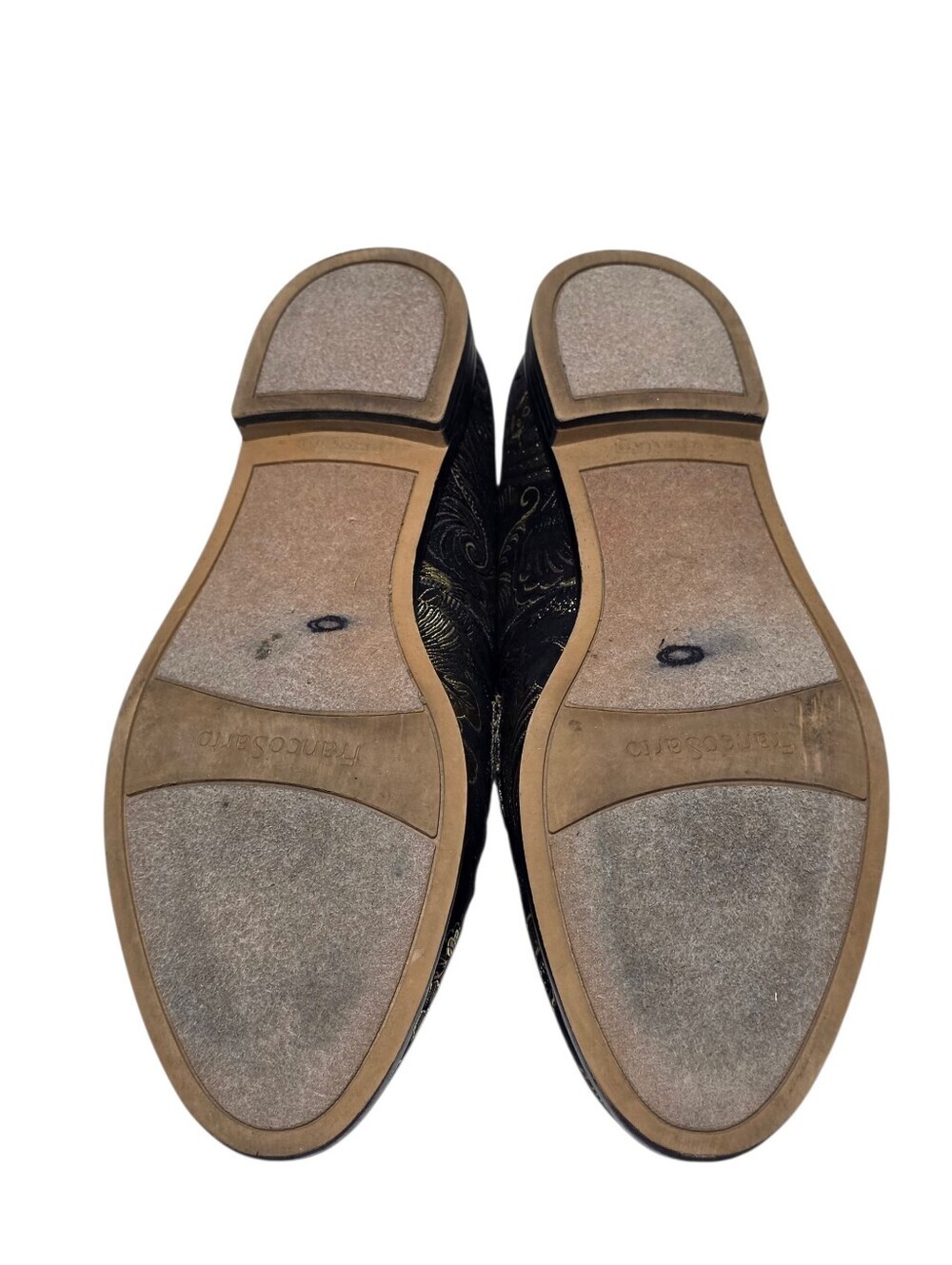 EUC FRANCO SARTO HURLEY TAPESTRY LOAFERS BLACK & GOLD BROCADE SLIP-ON FLATS SZ9 - Picture 10 of 12